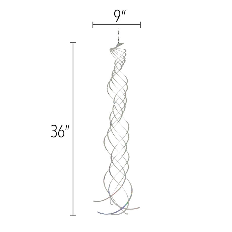 In the Breeze Mylar Spinner Silver Turbulance â€” 36" Long - Image 4
